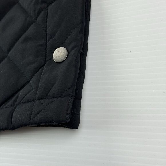 Time and Tru Quilted Barn Jacket Coat Black XL 16-18 Corduroy Collar Midweight - Picture 13 of 14